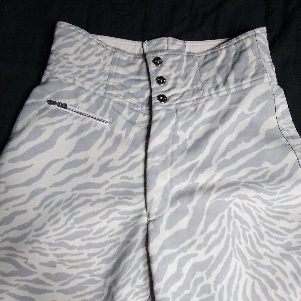Vintage Bogner Leopard Cat Polyester High Waist Pants Ski Snow
